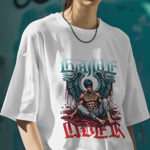 BROKEN ANGEL Oversized Tee – Clean look, dark energy. Made for comfort, built for presence. - Image 3