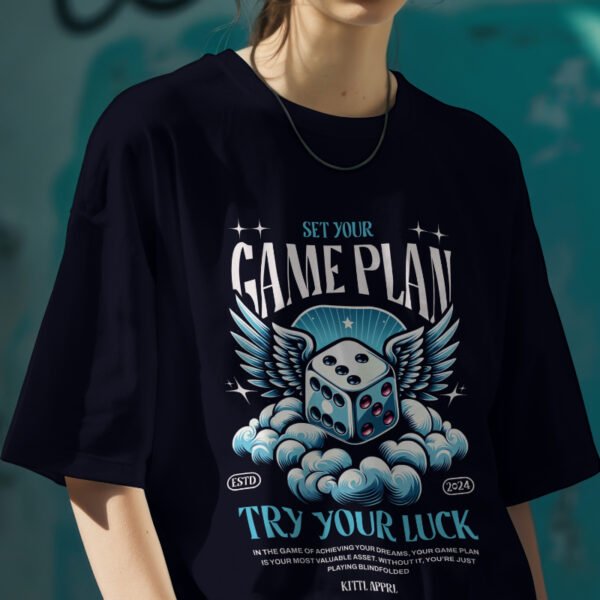 Game Plan Oversized Tee – Clean look, dark energy. Made for comfort, built for presence. - Image 4