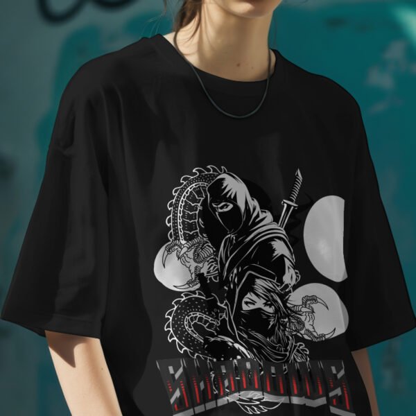 NINJA Oversized Tee – Clean look, dark energy. Made for comfort, built for presence. - Image 6