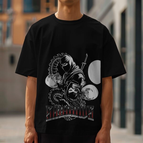 NINJA Oversized Tee – Clean look, dark energy. Made for comfort, built for presence. - Image 4